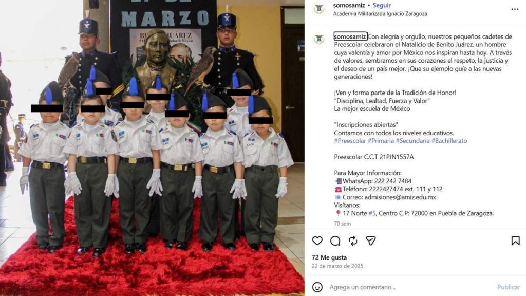 Alumnos de preescolar en la Academia Militarizada Ignacio Zaragoza
